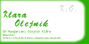 klara olejnik business card